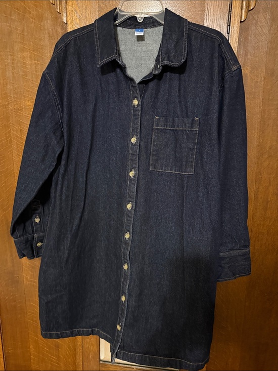 Old Navy Dresses & Skirts - Old Navy Dark Indigo Denim Button-Down Dress, L, NWOT